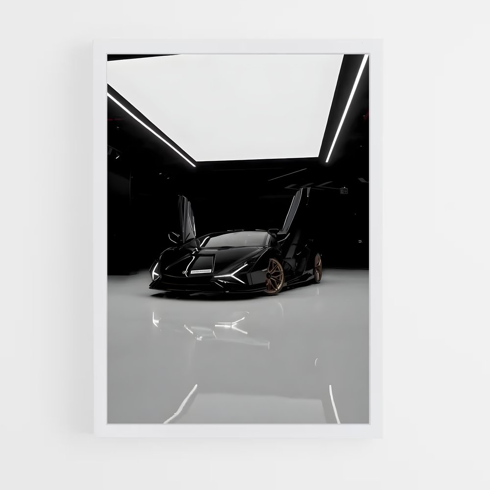 Poster Sian Noir et Blanc – affiche Lamborghini (vue 3)